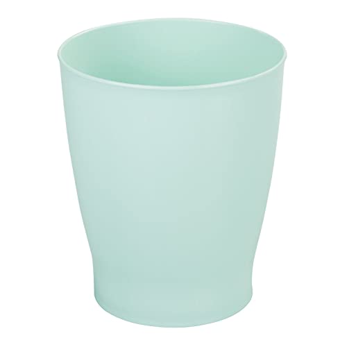 mDesign Round Plastic 125 Gallon Bathroom Trash Can - Mint Green