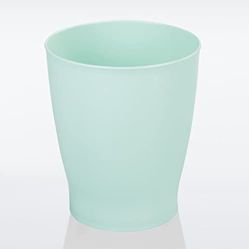 mDesign Round Plastic 125 Gallon Bathroom Trash Can - Mint Green