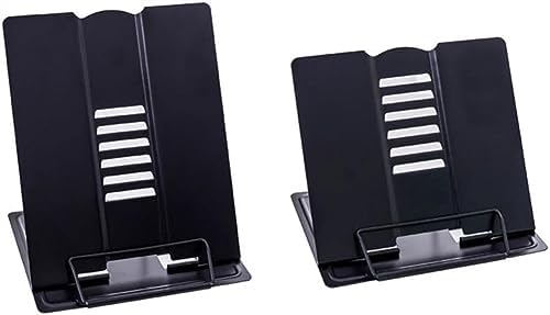Adjustable Folding Metal Book Stand for Reading and Cooking Recipes