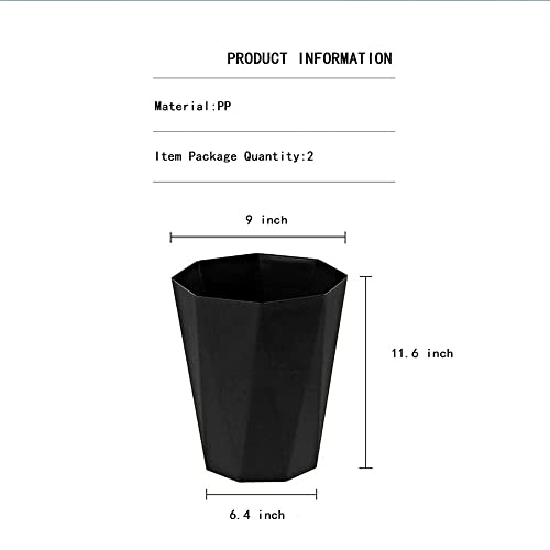 WEECRON Bathroom Trash Can 26 Gallon 2 Pack Black