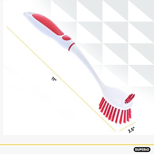 Superio Dish Brush with Handle Double Sided Cleaning Brush