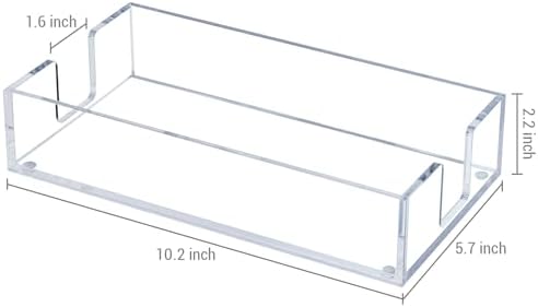 MyGift Premium Clear Acrylic Towel Tray for Vanity Countertop