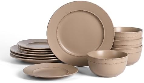 Earth Clay Hazel 12-Piece Stoneware Dinnerware Set 1