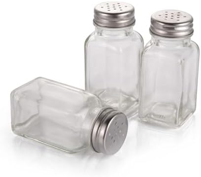 BIUDECO Square Glass Condiment Bottles with Screw Lid