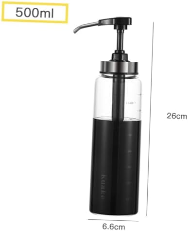 500ml Glass Steel Squeeze Sauce Bottle - Black Condiment Dispenser