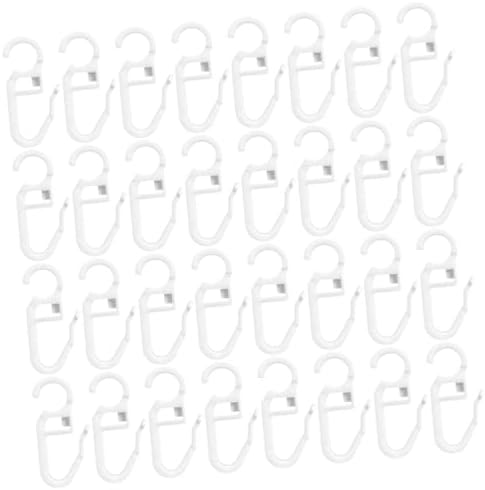 MAGICLULU 50pcs Plastic Curtain Hooks Easy Install Remove