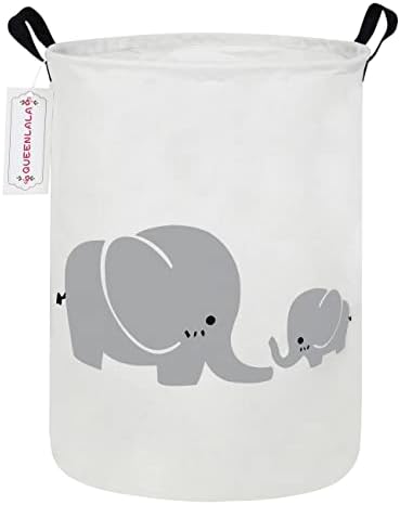 QUEENLALA Collapsible Laundry Basket with Elephant Design