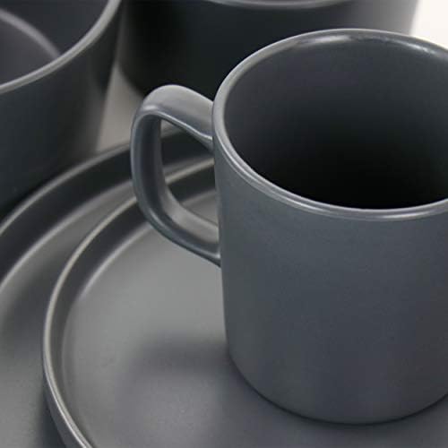 Elama Luxmatte Dark Grey Dinnerware Set 20 Piece