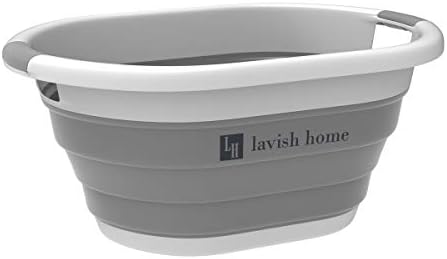 Collapsible Laundry Basket with Comfort Grip Handles - Space Saving Gray