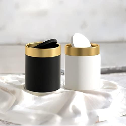 Mini Trash Can with Lid 15L White