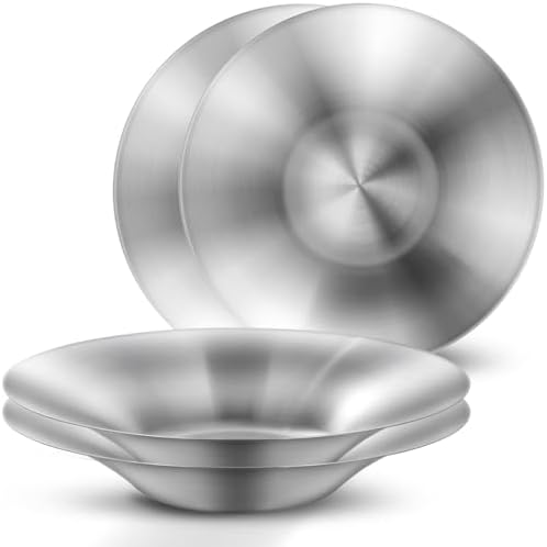 WAGENSTEIGER 4-Piece Brushed Stainless Steel Plates Set