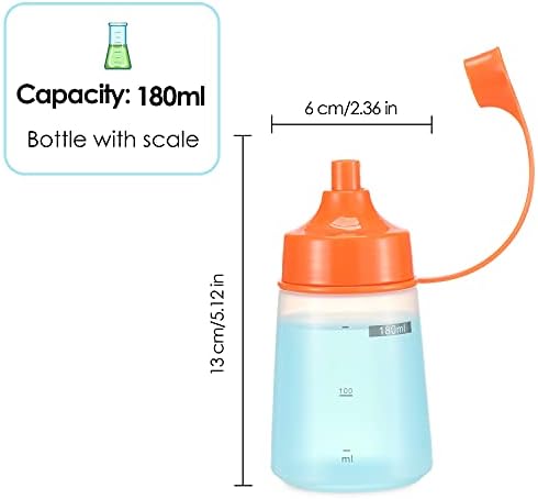 Ondiomn 2 Pack 180ml Wide Mouth Squeeze Bottles BPA Free