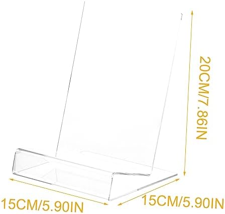 SEWACC Acrylic Book Display Stand Transparent L-Shaped Cookbook Holder