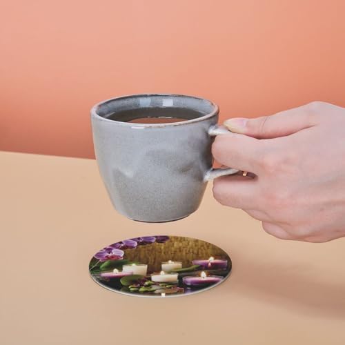 6Pcs Leather Drink Coasters with Holder