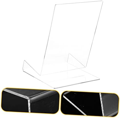 SEWACC Acrylic Book Display Stand Transparent L-Shaped Cookbook Holder