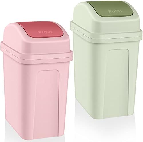 Sumind 2 Pcs Bathroom Trash Can with Swing Lid