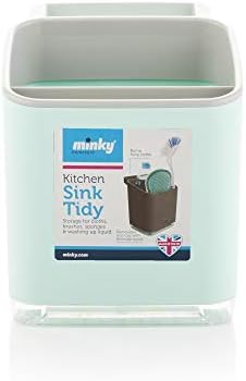 Minky Homecare Sink Caddy Sponge Holder with Tray and Drainage Spout Pastel Green