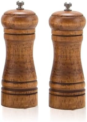 Adjustable Wooden Salt Pepper Grinder Set 2Pcs 1
