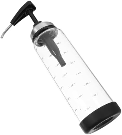 500ml Glass Steel Squeeze Sauce Bottle - Black Condiment Dispenser