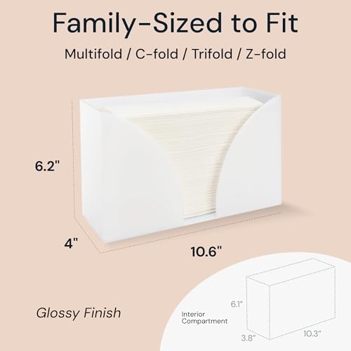 SimplyImagine Countertop Paper Towel Holder - White Acrylic