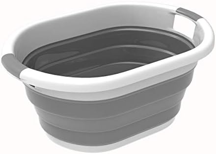 Collapsible Laundry Basket with Comfort Grip Handles - Space Saving Gray