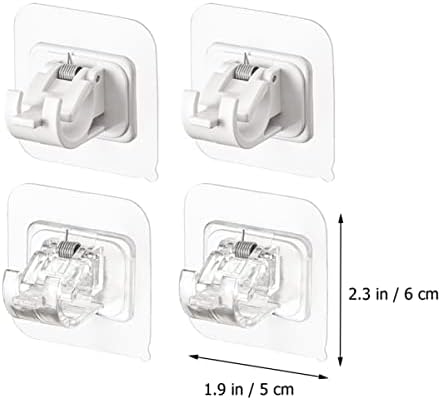 Amosfun 4Pcs No Drill Transparent Shower Rod Holder