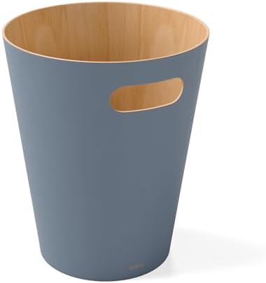 Umbra Woodrow 2-Gallon Wooden Trash Can Slate Blue