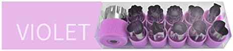 Baoblaze Set of 12 Assorted Cookie and Fruit Cutters Purple