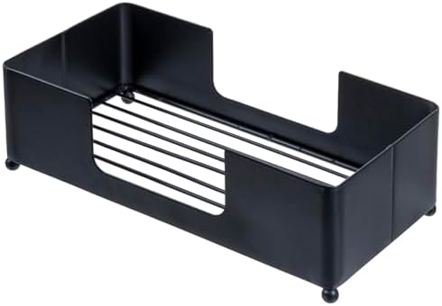 MyGift Modern Matte Black Metal Paper Towel Holder