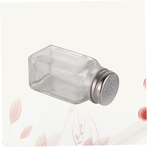 BIUDECO Square Glass Condiment Bottles with Screw Lid