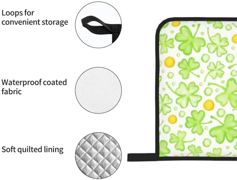 St Patricks Day Oven Mitts 4 Pcs Heat Resistant Set 1