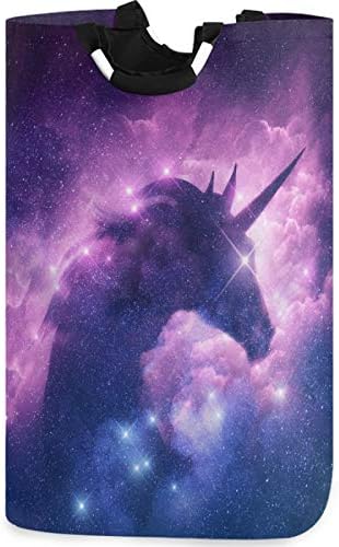 Visesunny Unicorn Galaxy Laundry Hamper Basket