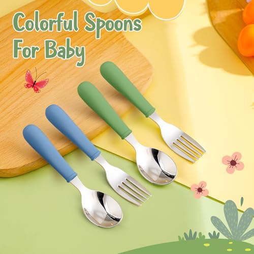 Teenyyou 2 Pack Toddler Plates with Anti-Slip Silicone Sleeve