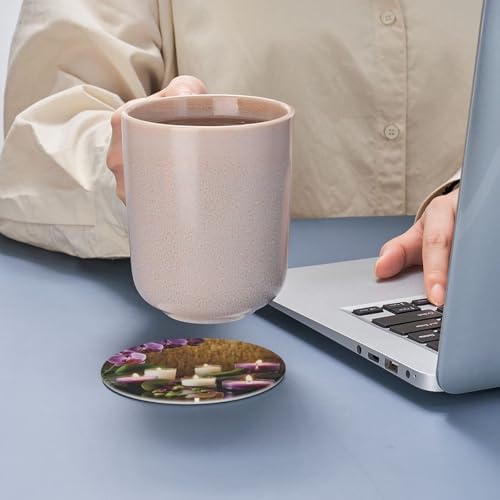 6Pcs Leather Drink Coasters with Holder