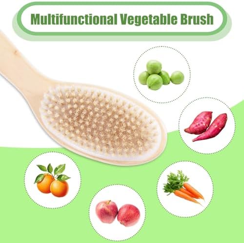 Gosknor Vegetable Brush Wooden Potato Scrubber for Kitchen Cleaning