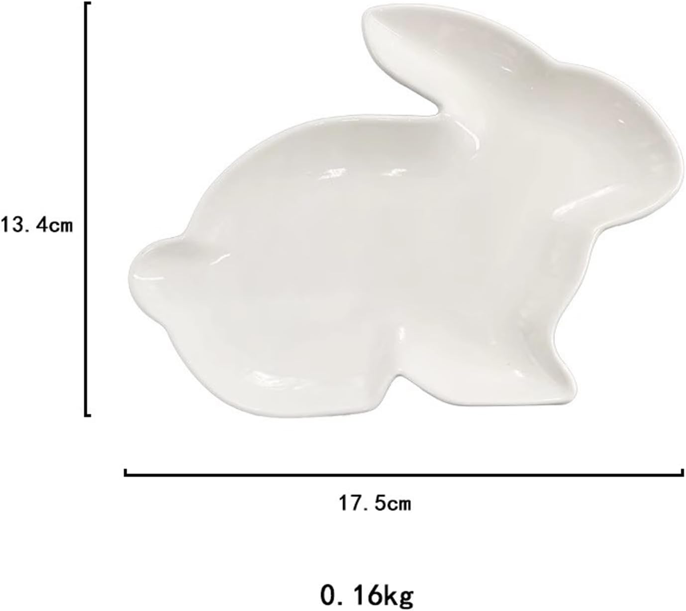 BinaryABC Bunny Rabbit Dinner Plates Easter Serving Dish Plate with Cute Design White