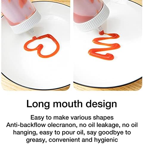 Tmay Squeeze Sauce Bottle with Inverted Design and Non-Spill Tip