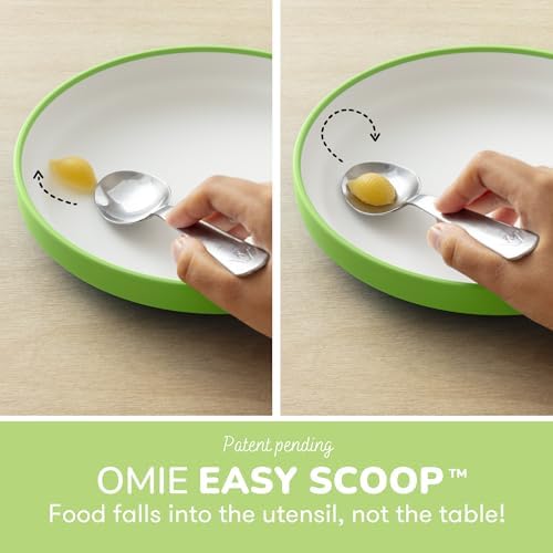 Omie Easy Scoop Plates for Kids Green
