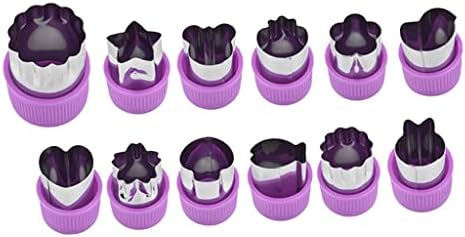 Baoblaze Set of 12 Assorted Cookie and Fruit Cutters Purple