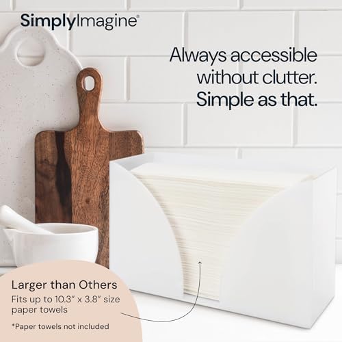 SimplyImagine Countertop Paper Towel Holder - White Acrylic