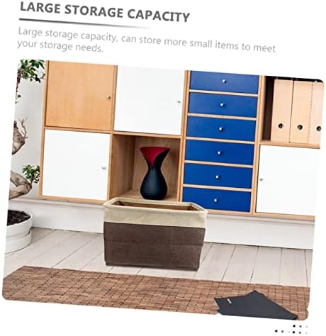 Folding Wicker Storage Basket with Lid for Home Organization 1