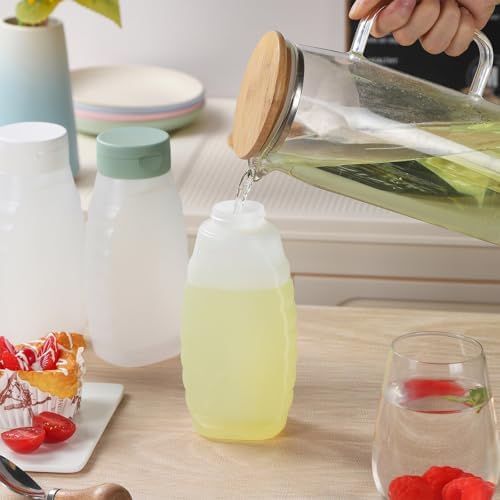 RAMFIYN 6-Pack Green Cap Condiment Squeeze Bottles 380ml