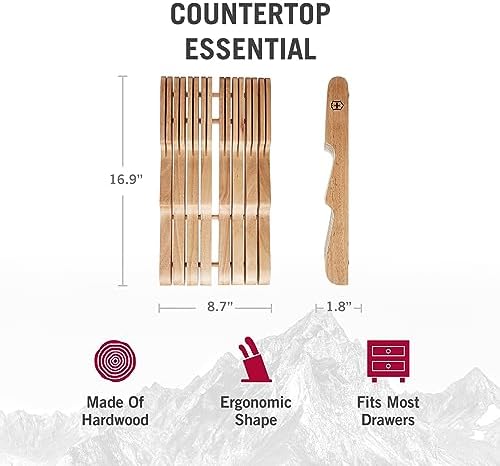 Victorinox 14-Slot Knife Drawer Organizer Natural Wood