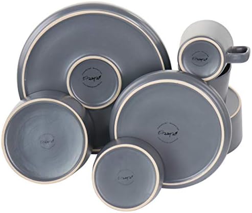Elama Luxmatte Dark Grey Dinnerware Set 20 Piece