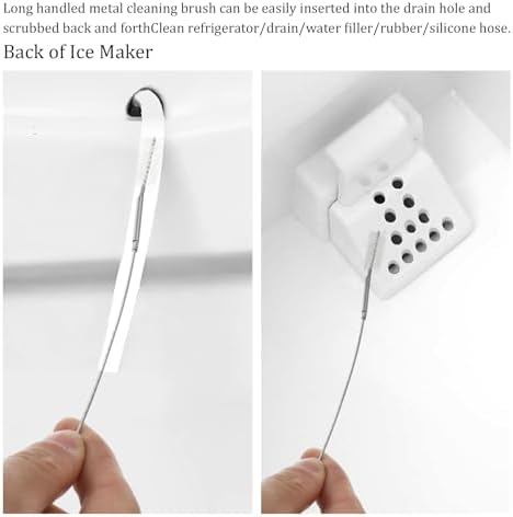 Ice Maker Cleaner Set 8pcs Crevice Brushes 2pcs Drain Pipe Brush