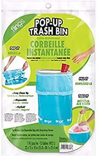 Caribbean Blue Flings Wastebasket - 22 x 15