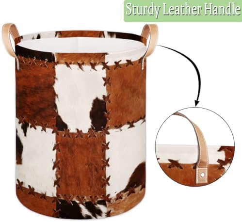 Bardic Retro Cows Laundry Basket 16W x 20H