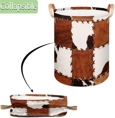 Bardic Retro Cows Laundry Basket 16W x 20H