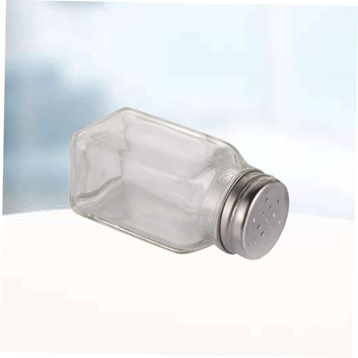 OKUMEYR Square Glass Condiment Bottles Set for Home BBQ