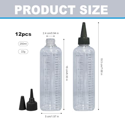 Womsclo 12PCS 250ml Condiment Spray Bottles